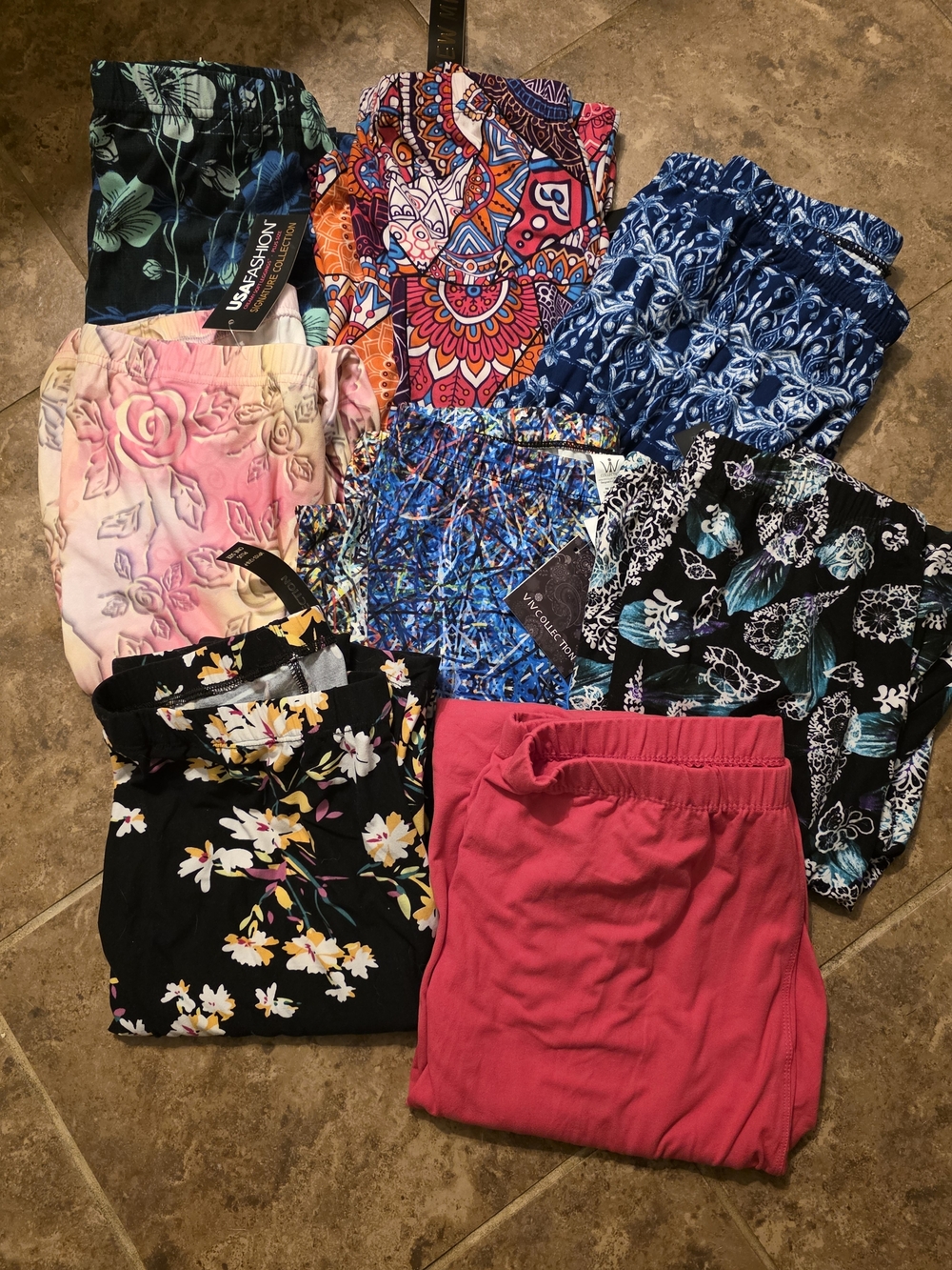 Assorted Women's Leggings - Mixed Floral & Bright Prints